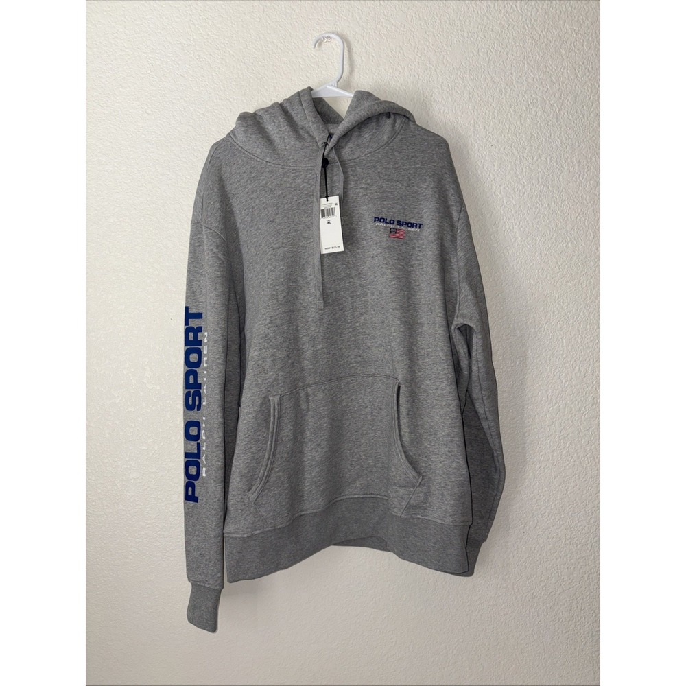 Polo Sport Ralph Lauren Heather Grey Hoodie Sweatshirt Men's Size XL